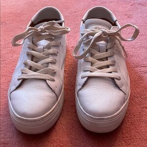 Soludos white leather sneakers